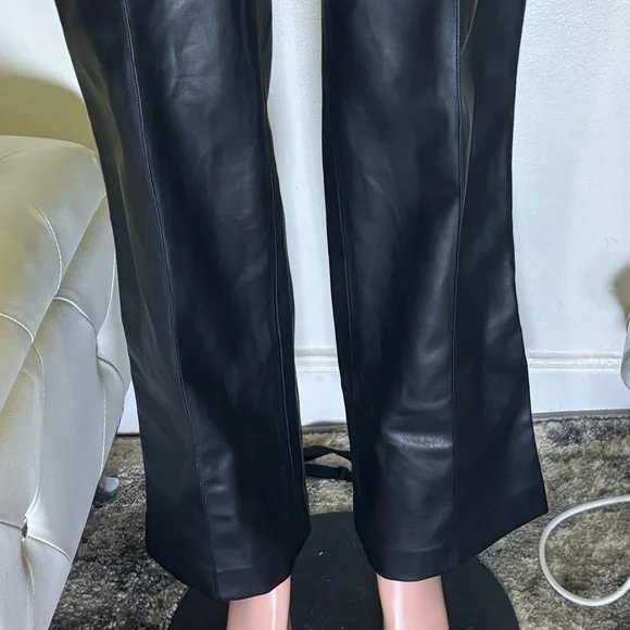 NWT ZARA Women’s Black High-Waisted Leather Pants - Picture 5 of 14
